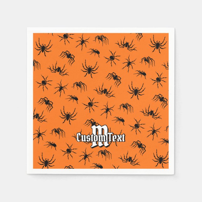 Serviette En Papier Motif de silhouettes d'araignée (Devant)
