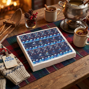 Serviette En Papier Motif de ski de Noël laid pour les Fêtes