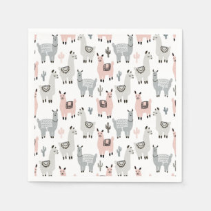 Serviette En Papier Motif de sourire de lamas