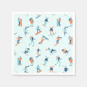 Serviette En Papier Motif de sports d'hiver