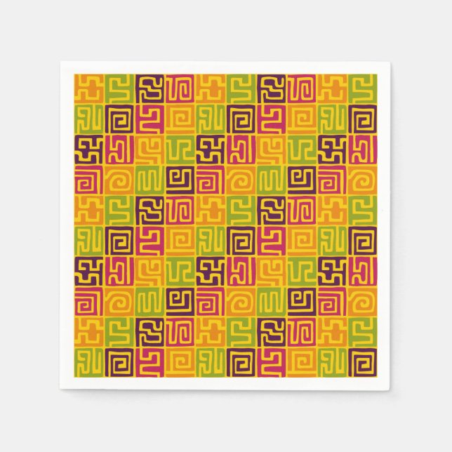 Serviette En Papier Motif de style Kuba 071019 - Coloré (Devant)