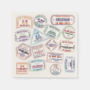 Serviette En Papier Motif de tampon de passeport Imprimer
