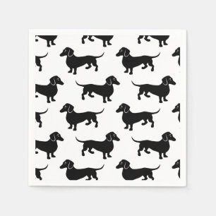 Serviette En Papier Motif de teckel noir mignon
