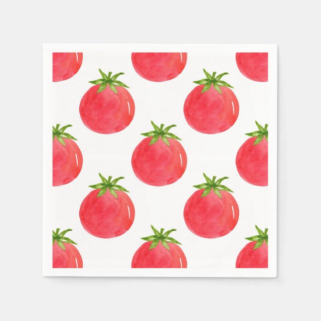 Serviette En Papier Motif de tomate aquarelle (Devant)