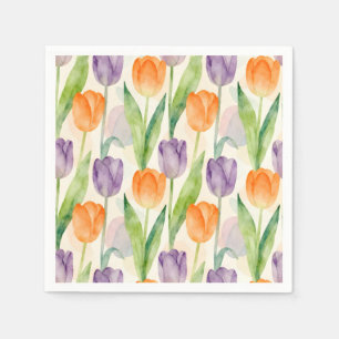 Serviette En Papier Motif de tulipe coloré