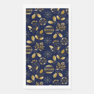 Serviette En Papier Motif de vacances bleu et or