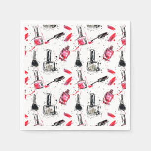 Serviette En Papier Motif de vernis à ongles d'aquarelle
