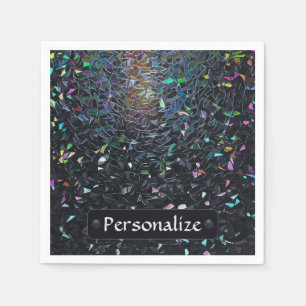 Serviette En Papier Motif de verre teinté abstrait iridescent personna