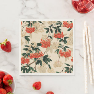 Serviette En Papier Motif décoratif rouge et blanc Berry