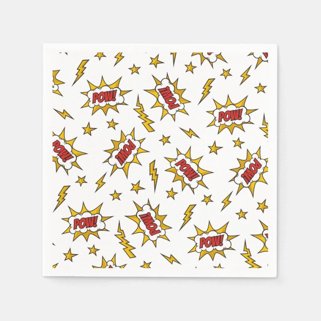 Serviette En Papier Motif d'effet sonore de bande dessinée (Devant)