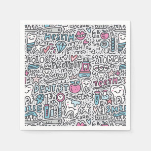 Serviette En Papier Motif dentaire de bande dessinée
