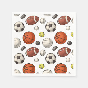 Serviette En Papier Motif d'équipements sportifs