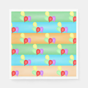 Serviette En Papier Motif des ballons d'anniversaire colorés