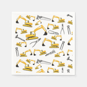 Serviette En Papier Motif des camions et des outils de construction de