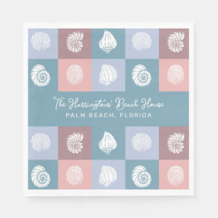 Serviette En Papier Motif des coquillages de nom et d'emplacement pers