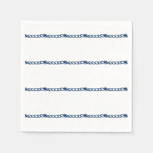 Serviette En Papier Motif des cordes nautiques bleu marine