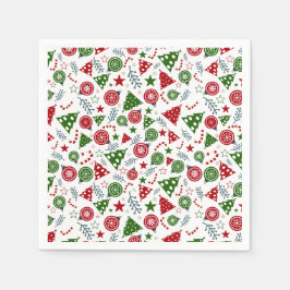 Serviette En Papier Motif des éléments de Noël