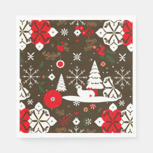 Serviette En Papier Motif des fêtes de neige