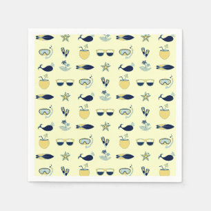 Serviette En Papier Motif des icônes estivales tendance