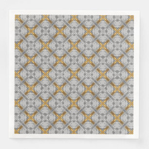 Serviette En Papier Motif des médaillons Laced Gold et Silver