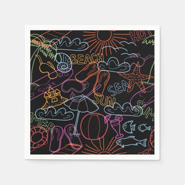 Serviette En Papier Motif d'été (Devant)
