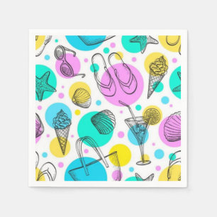 Serviette En Papier Motif d'été