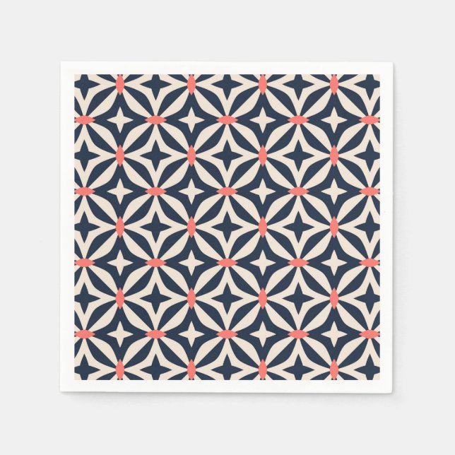 Serviette En Papier Motif d'étoile géométrique (Devant)