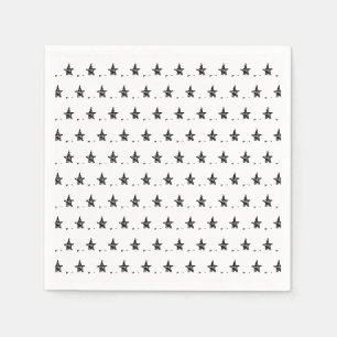 Serviette En Papier Motif d'étoile simple dessiné à la main blanc mign