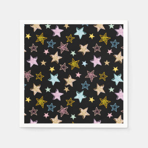 Serviette En Papier Motif d'étoiles pastel colorées mignonnes