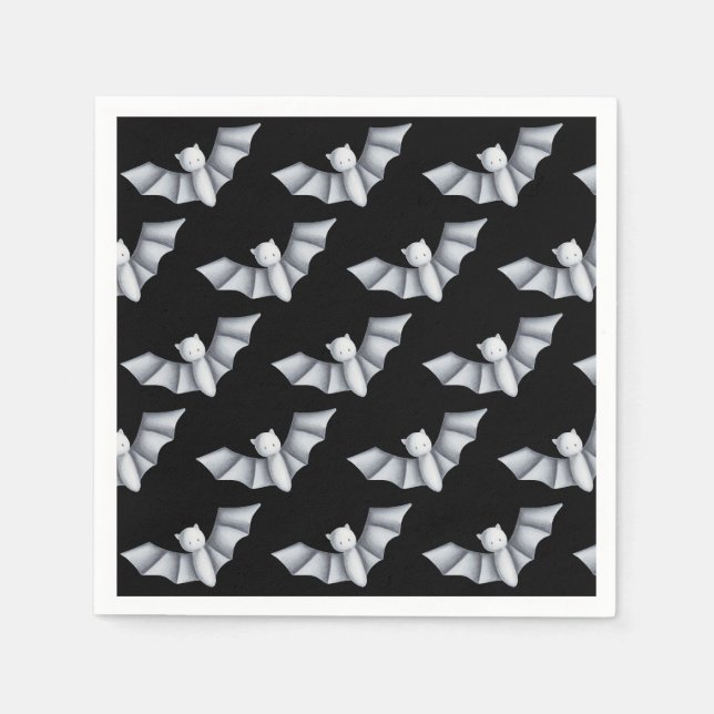 Serviette En Papier Motif d'Halloween Cute Bat (Devant)