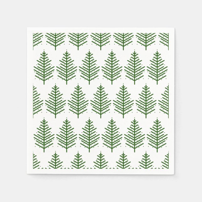 Serviette En Papier Motif d'hiver branché de l'arbre de Noël (Devant)