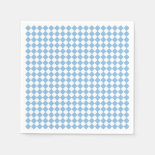 Serviette En Papier Motif diamant de damier bleu et blanc