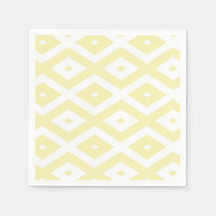 Serviette En Papier Motif diamant jaune pâle et blanc