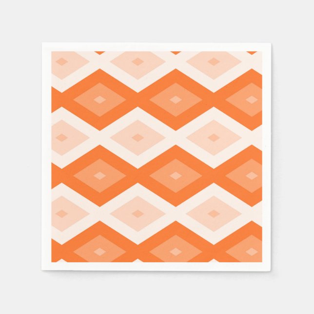 Serviette En Papier Motif diamant orange (Devant)