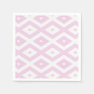 Serviette En Papier Motif diamant rose pâle et blanc