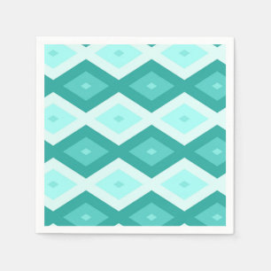 Serviette En Papier Motif diamant turquoise