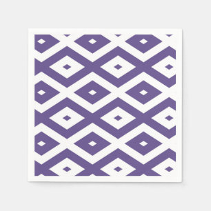 Serviette En Papier Motif diamant ultra violet et blanc