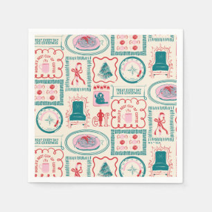 Serviette En Papier Motif d'icône Elf Holiday