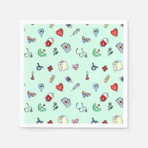 Serviette En Papier Motif d'icône Médicale
