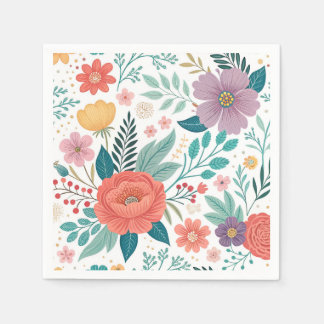 Serviette En Papier Motif d'impression floral dynamique