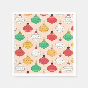 Serviette En Papier Motif d'ornements de Noël rétro