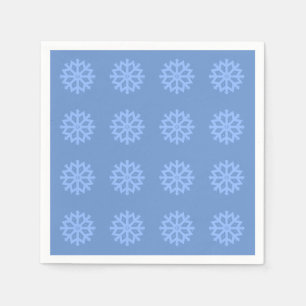 Serviette En Papier Motif du festival d'hiver Blue Snowflake
