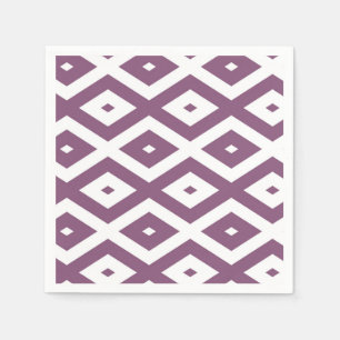 Serviette En Papier Motif en diamant blanc et mauve