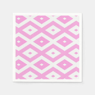 Serviette En Papier Motif en diamant rose et blanc