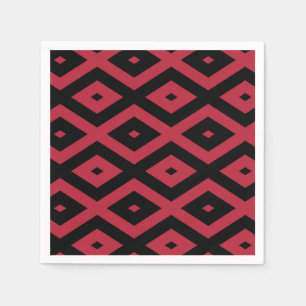 Serviette En Papier Motif en diamant rouge et noir