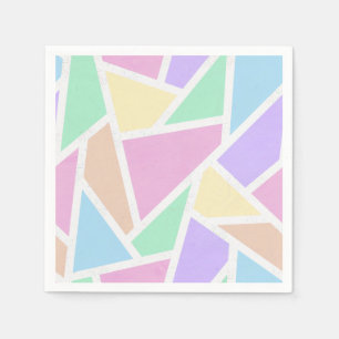 Serviette En Papier Motif en mosaïque arc-en-ciel Pastel