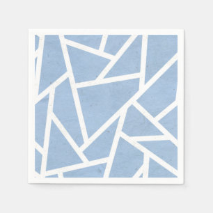 Serviette En Papier Motif en mosaïque bleu pâle et blanc