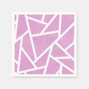 Serviette En Papier Motif en mosaïque rose et blanc