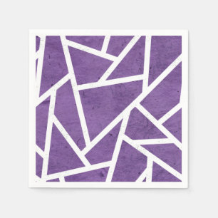 Serviette En Papier Motif en mosaïque violette et blanche