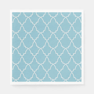 Serviette En Papier Motif en treillis marocain bleu clair